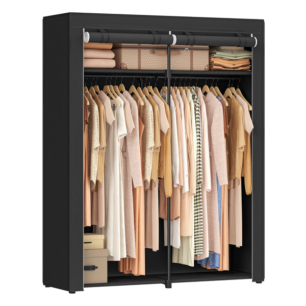 SONGMICS Portable Closet Wardrobe 55.1 x 16.9 x 68.5 Inches URYG02BK