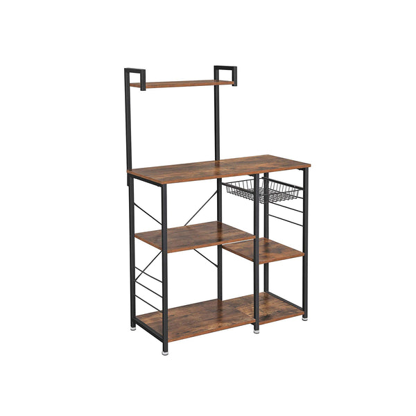 VASAGLE Industrial Brown Baker’s Rack with Shelves UKKS35X