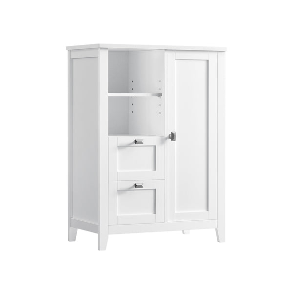VASAGLE Bathroom Floor Storage Cabinet with Open Compartments and 2 Drawers UBBC543P31