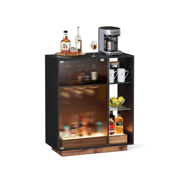 VASAGLE Wine Bar Cabinet with Lights UBBK361B01