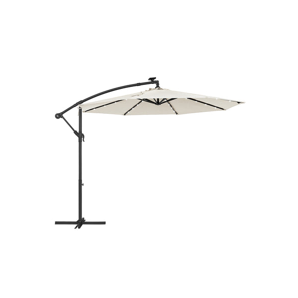 SONGMICS 10 ft Cantilever Patio Umbrella with Solar-Powered LED Lights UGPU118M01