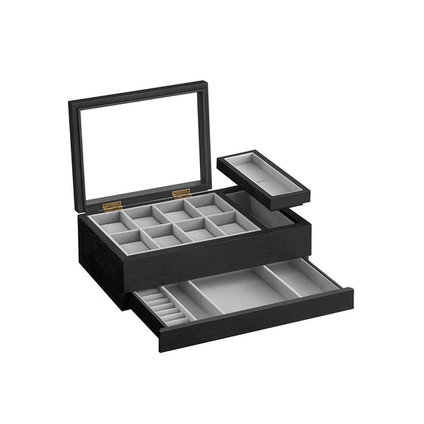 SONGMICS 8-Slot Watch Box Black UJOW002B01