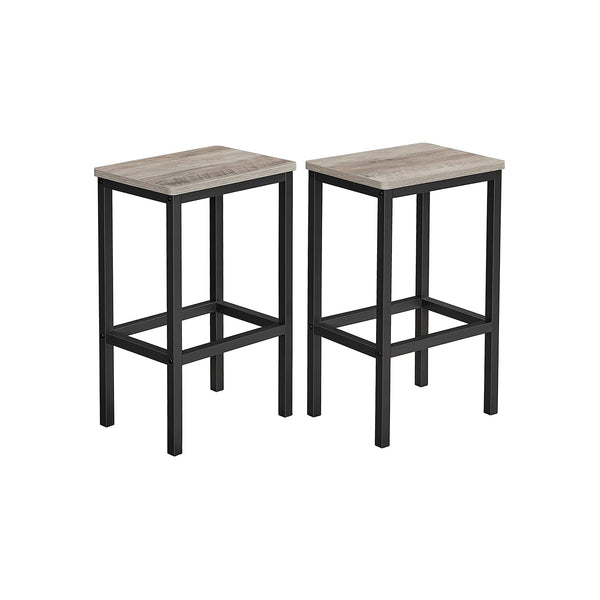 VASAGLE Set of 2 Bar Chairs with Footrest ULBC065B02