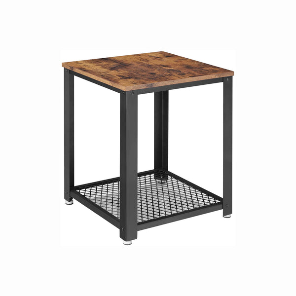 VASAGLE 2-Tier Iindustrial End Table with Storage Shelf ULET41X