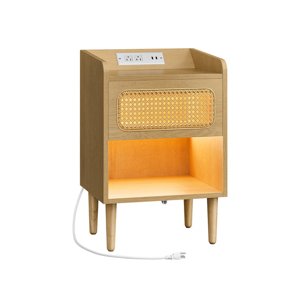 VASAGLE BOHOVEN Collection - Nightstand with Charging Station ULET617Y57