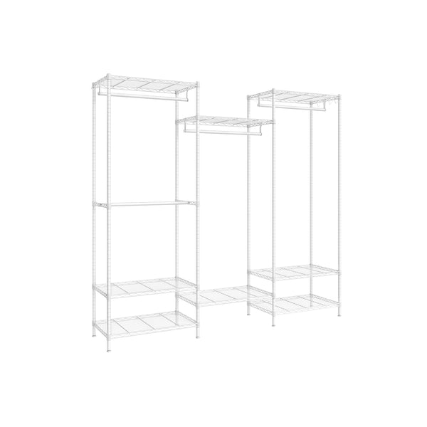 SONGMICS Dividable Clothing Rack with Adjustable Shelves and Hanging Rails ULGR431W01