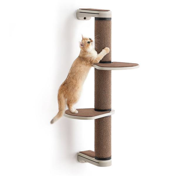Clickat Wall-Mounted Cat Scratching Post with 2 Perches UPCK006T66