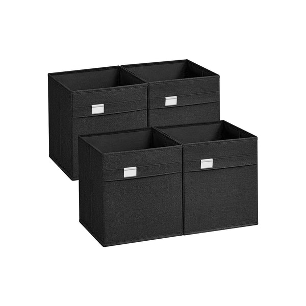 SONGMICS Set of 4 Storage Cubes with Double Handles UROB226B04