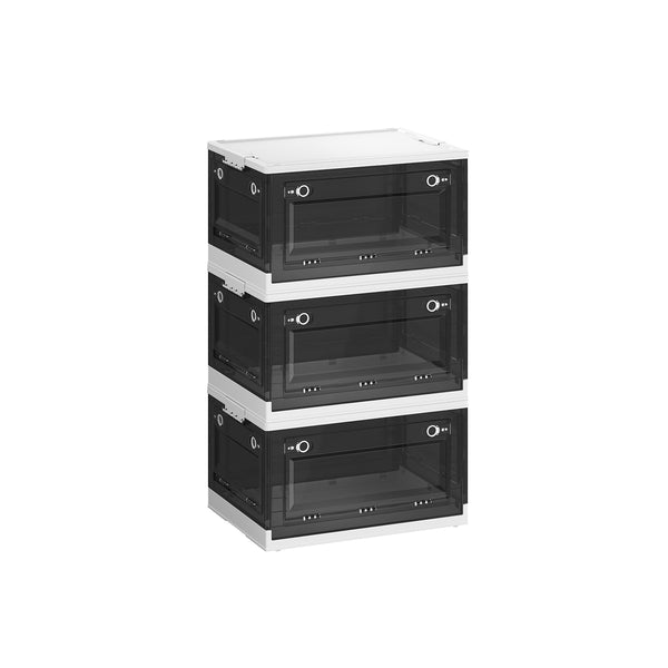 SONGMICS Stackable Storage Bins with Lids and Wheels URPB044W03
