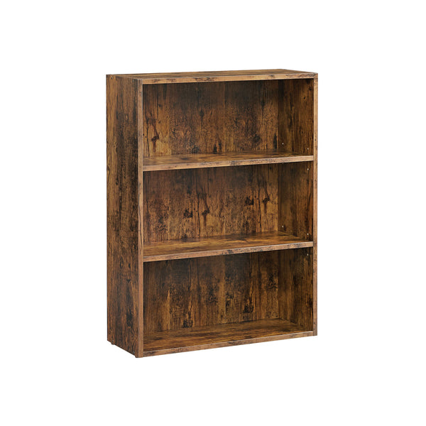 VASAGLE 3-Tier Open Bookcase with Adjustable Storage Shelves ULBC163X01