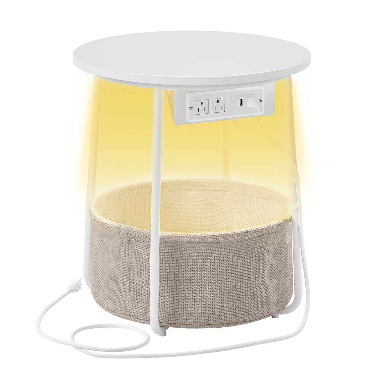 SONGMIC HOME LED Round Side End Table
