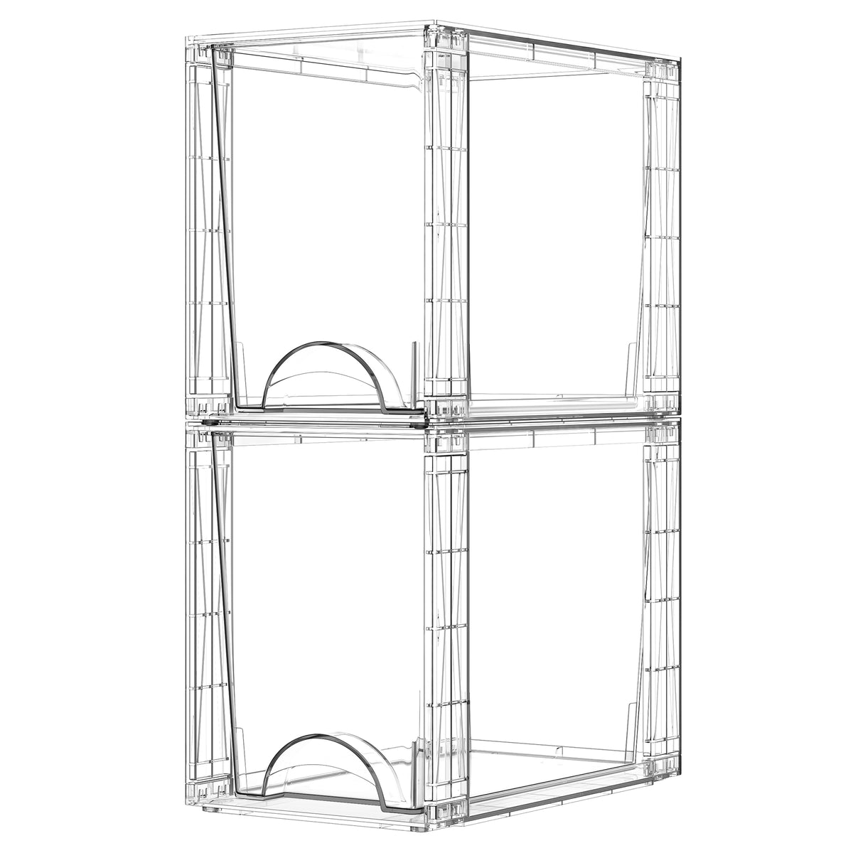 SONGMICS 2 Pack Large Stackable Storage Drawers, Clear Organizer Bins