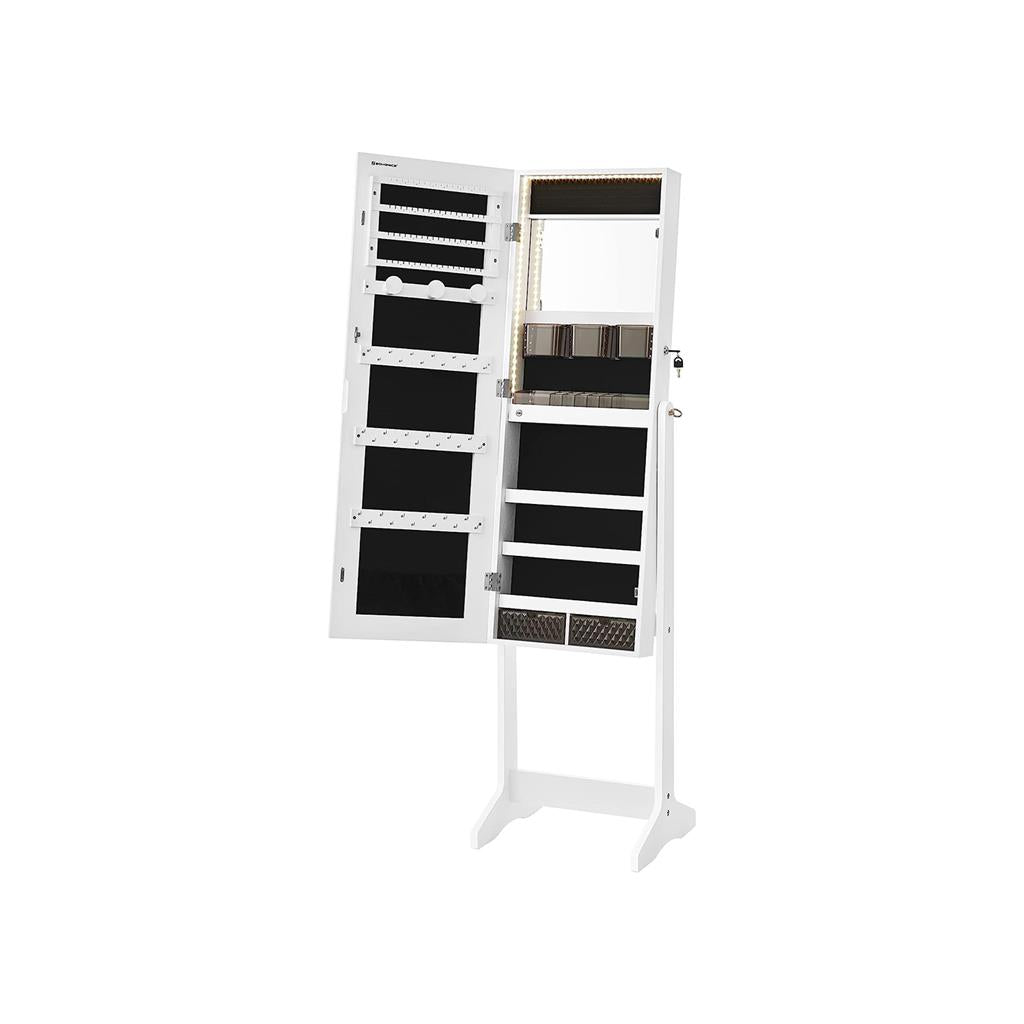 SONGMICS Mirror Jewelry Cabinet with LED Lights